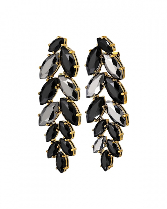 BANYAN BLACK Örhängen Guld i gruppen Örhängen / Guldörhängen hos SCANDINAVIAN JEWELRY DESIGN (470036)