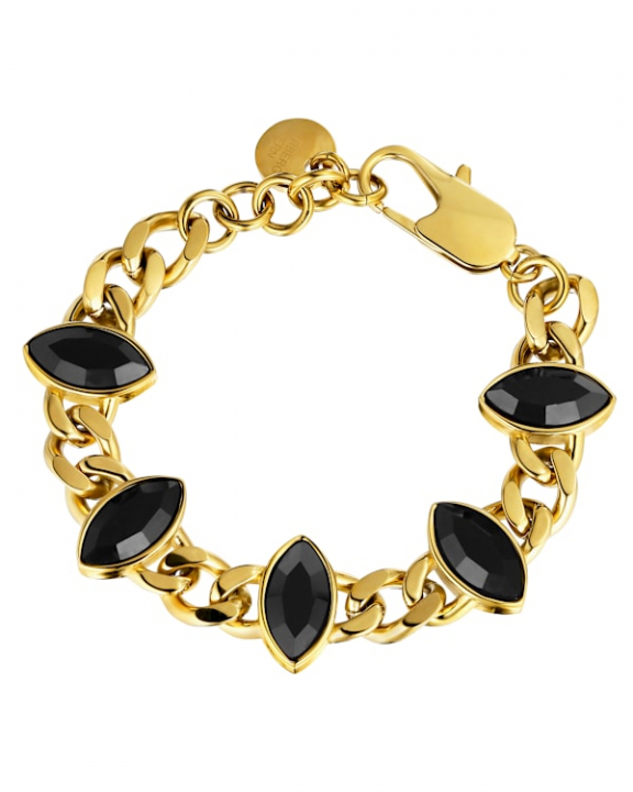 ZELKO BLACK Armband Guld i gruppen Armband / Guldarmband hos SCANDINAVIAN JEWELRY DESIGN (470051)
