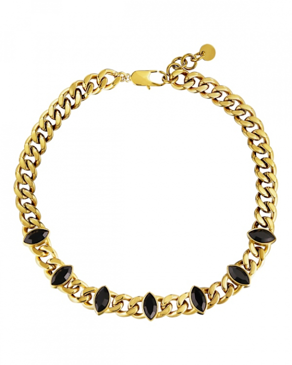 PUNICA BLACK Halsband Guld i gruppen Halsband / Guldhalsband hos SCANDINAVIAN JEWELRY DESIGN (470056)