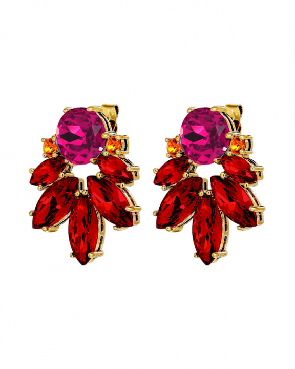 DRAGO RED / PINK Örhängen Guld i gruppen Örhängen / Guldörhängen hos SCANDINAVIAN JEWELRY DESIGN (470064)