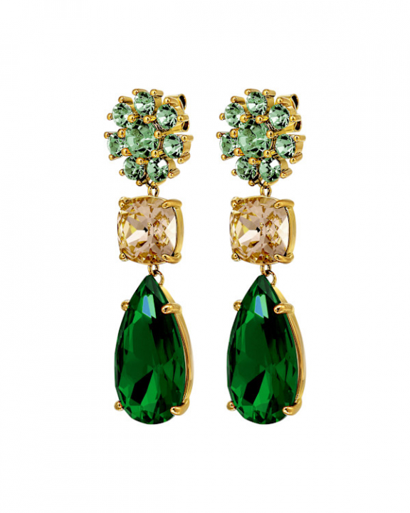 MISIA EMERALD GREEN / GOLDEN Örhängen Guld i gruppen Örhängen / Guldörhängen hos SCANDINAVIAN JEWELRY DESIGN (470095)