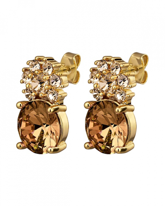 BECKIA BROWN / GOLDEN Örhängen Guld i gruppen Örhängen / Guldörhängen hos SCANDINAVIAN JEWELRY DESIGN (470097)