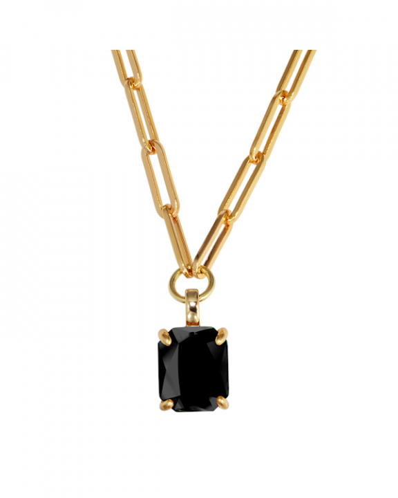 OCTA BLACK Halsband Guld i gruppen Halsband / Guldhalsband hos SCANDINAVIAN JEWELRY DESIGN (470103)