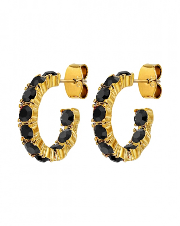 RAQUEL BLACK Örhängen Guld i gruppen Örhängen / Guldörhängen hos SCANDINAVIAN JEWELRY DESIGN (470113)