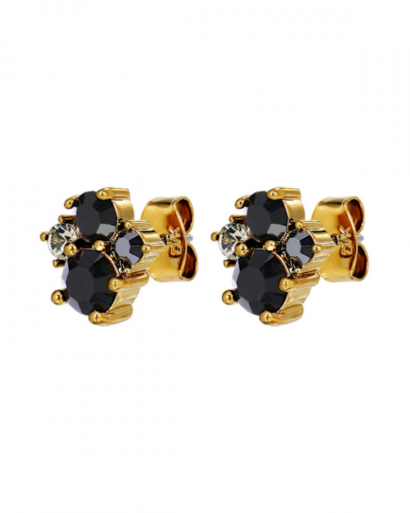 BILLIS BLACK MIX Örhängen Guld i gruppen Örhängen / Guldörhängen hos SCANDINAVIAN JEWELRY DESIGN (470137)