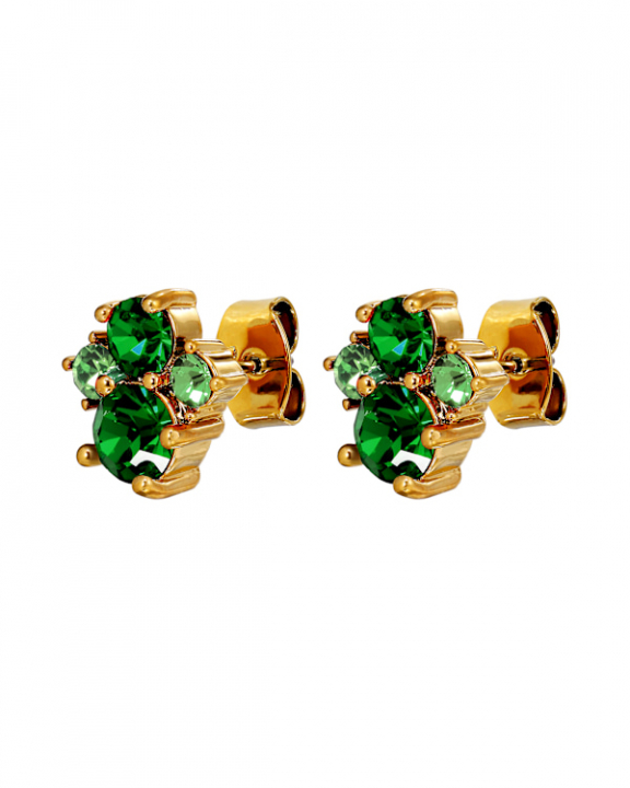 BILLIS GREEN MIX Örhängen Guld i gruppen Örhängen / Guldörhängen hos SCANDINAVIAN JEWELRY DESIGN (470138)