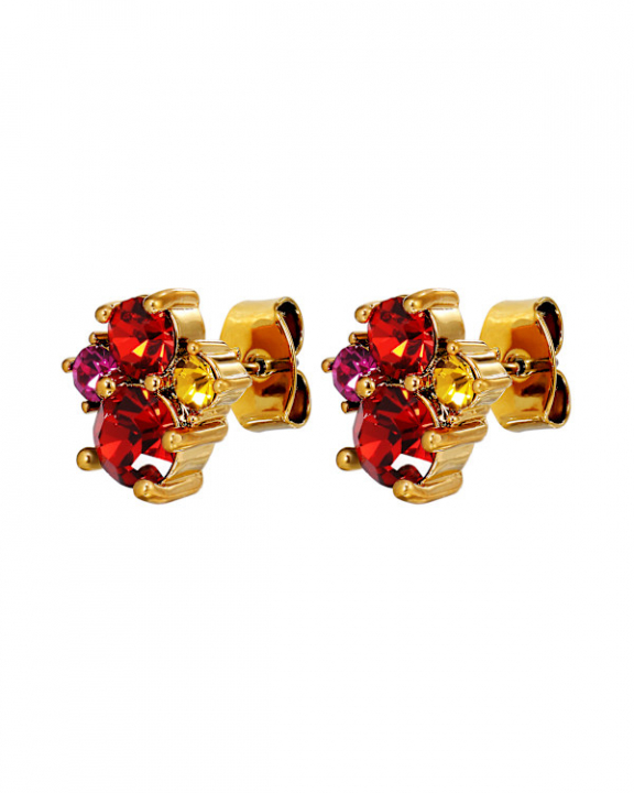 BILLIS RED / PINK Örhängen Guld i gruppen Örhängen / Guldörhängen hos SCANDINAVIAN JEWELRY DESIGN (470139)