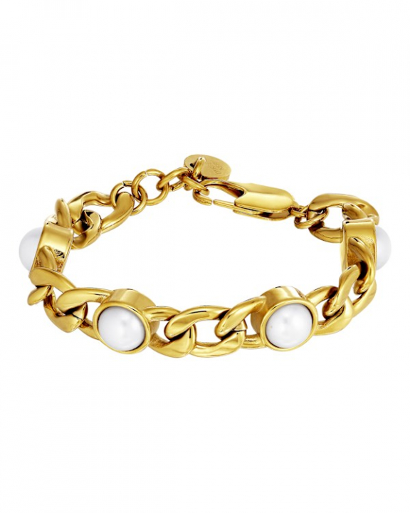 ARIANE WHITE PEARL Armband Guld i gruppen Armband / Guldarmband hos SCANDINAVIAN JEWELRY DESIGN (470157)