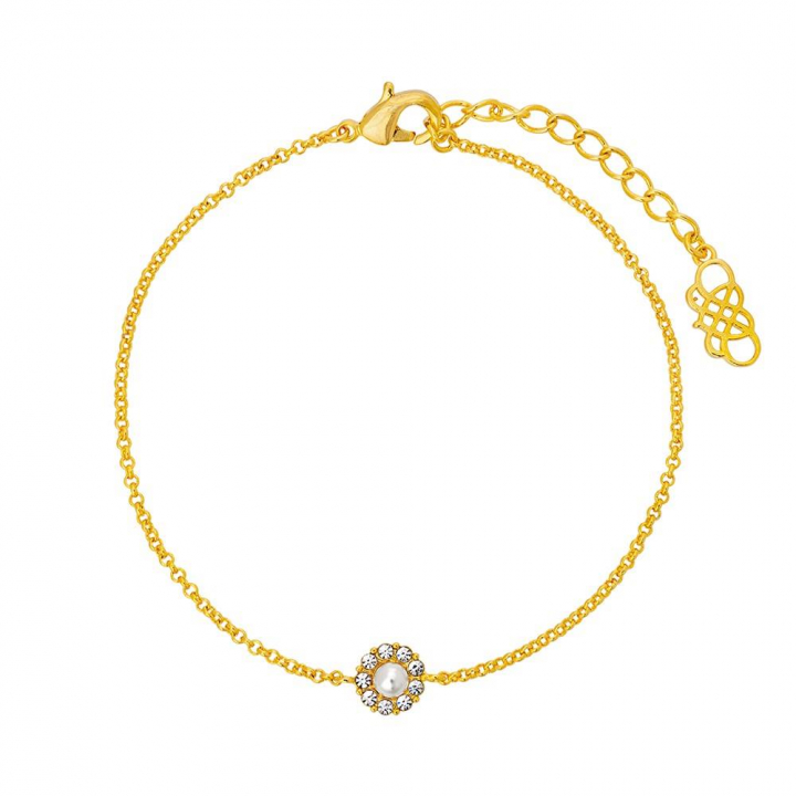 Petite Miss Sofia pearl armband – Crystal (Guld)