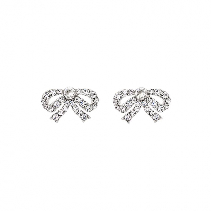 Petite Antoinette bow örhängen – Crystal (Silver)