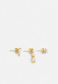 Shibuya Stud Örhänge Set Goldplated Silver