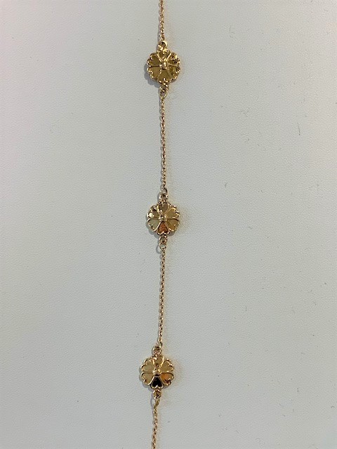 Upplandsringen Uppland armband 3 blommor guld 17+1 cm