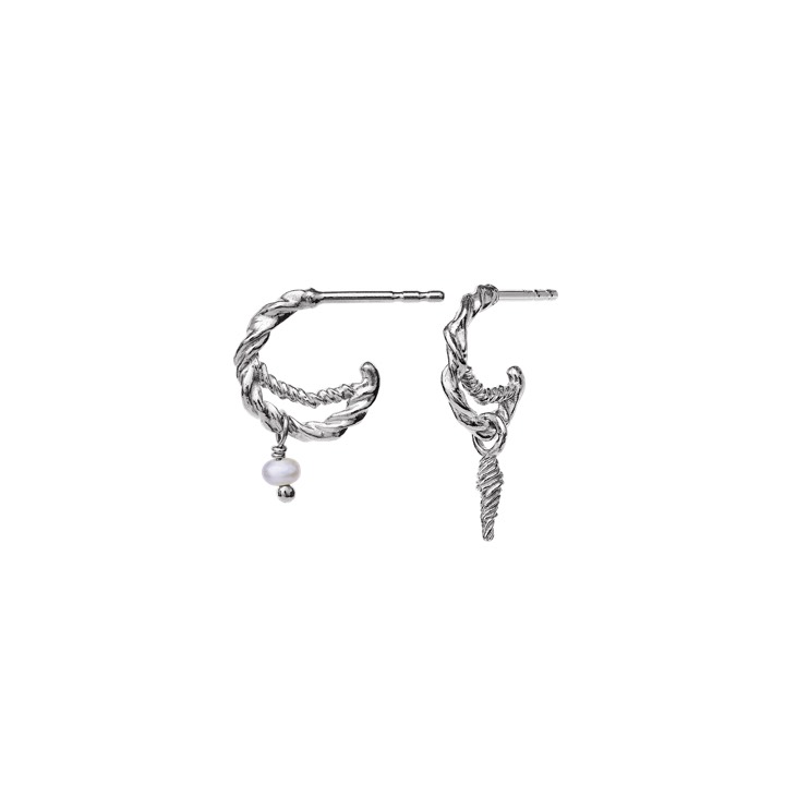 Duo Örhänge Silver i gruppen Örhängen / Pärlörhängen hos SCANDINAVIAN JEWELRY DESIGN (9740c)