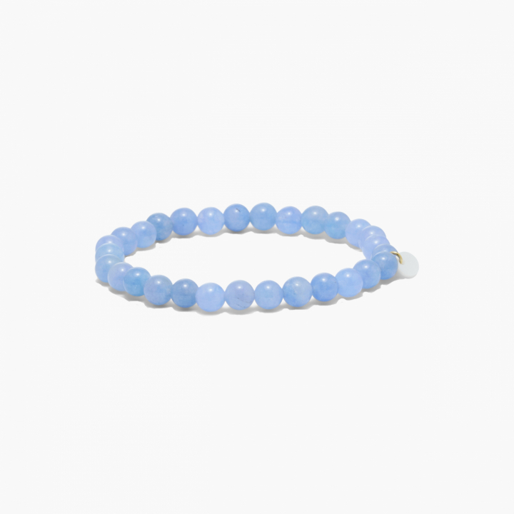 Essential Aquamarine Stretch Armband i gruppen Armband / Silverarmband hos SCANDINAVIAN JEWELRY DESIGN (AQU-KA-6MM)