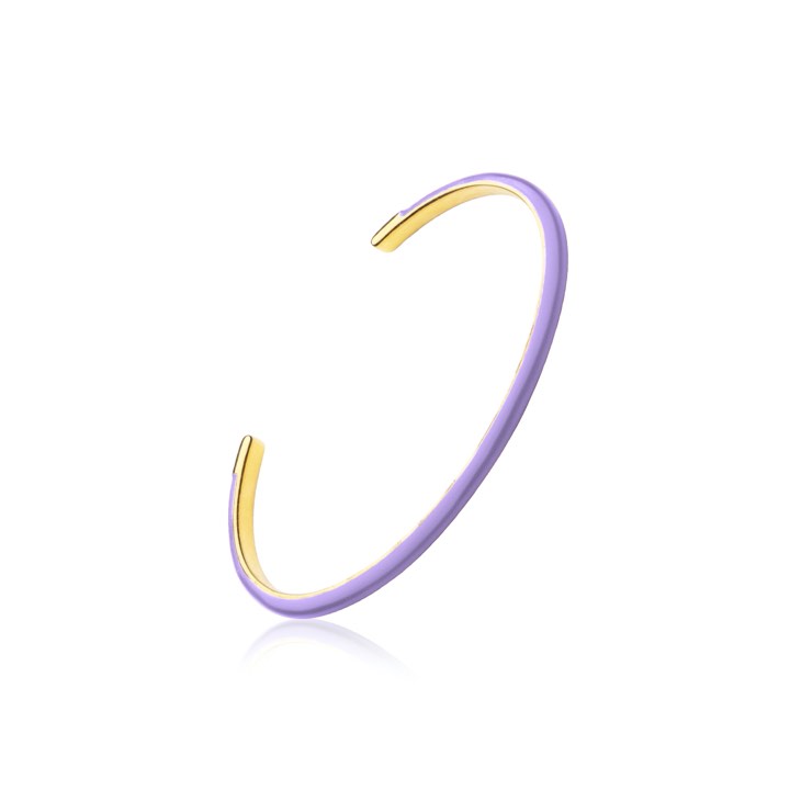 Enamel cuff purple (gold) i gruppen Armband / Armringar hos SCANDINAVIAN JEWELRY DESIGN (B2205GEPU-OS)