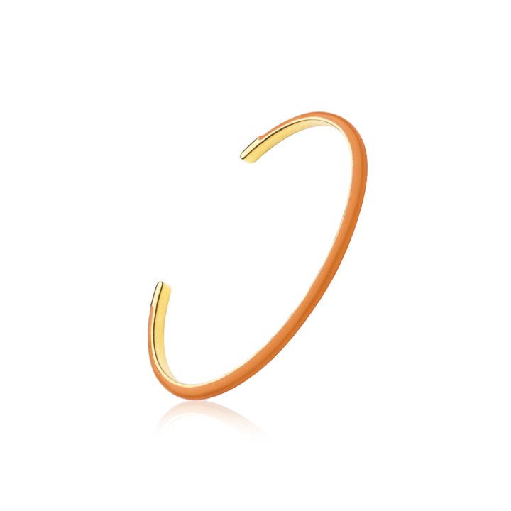 Enamel cuff orange (gold) i gruppen Armband / Armringar hos SCANDINAVIAN JEWELRY DESIGN (B2205GPEO-OS)