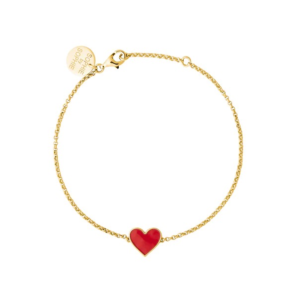 SOPHIE by SOPHIE Enamel heart armband Guld