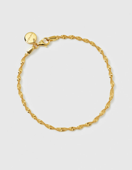 Herringbone Twisted Armband Guld L i gruppen Armband / Guldarmband hos SCANDINAVIAN JEWELRY DESIGN (BG1271L)