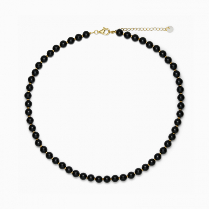 Hailey Black Onyx Halsband i gruppen Halsband / Guldhalsband hos SCANDINAVIAN JEWELRY DESIGN (BO-KH)