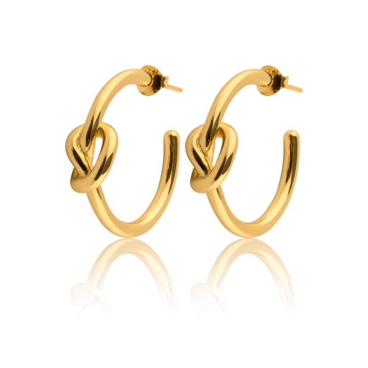Knot Hoops örhänge (guld) i gruppen Örhängen / Guldörhängen hos SCANDINAVIAN JEWELRY DESIGN (E1720GPS0-OS)