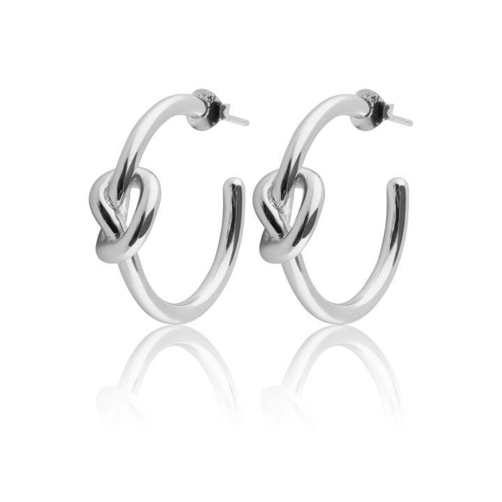 Knot Hoops örhänge (silver) i gruppen Örhängen / Silverörhängen hos SCANDINAVIAN JEWELRY DESIGN (E1720RHS0-OS)