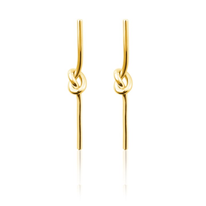 Knot Stick Örhänge (guld) i gruppen Örhängen / Guldörhängen hos SCANDINAVIAN JEWELRY DESIGN (E1721GPS0-OS)