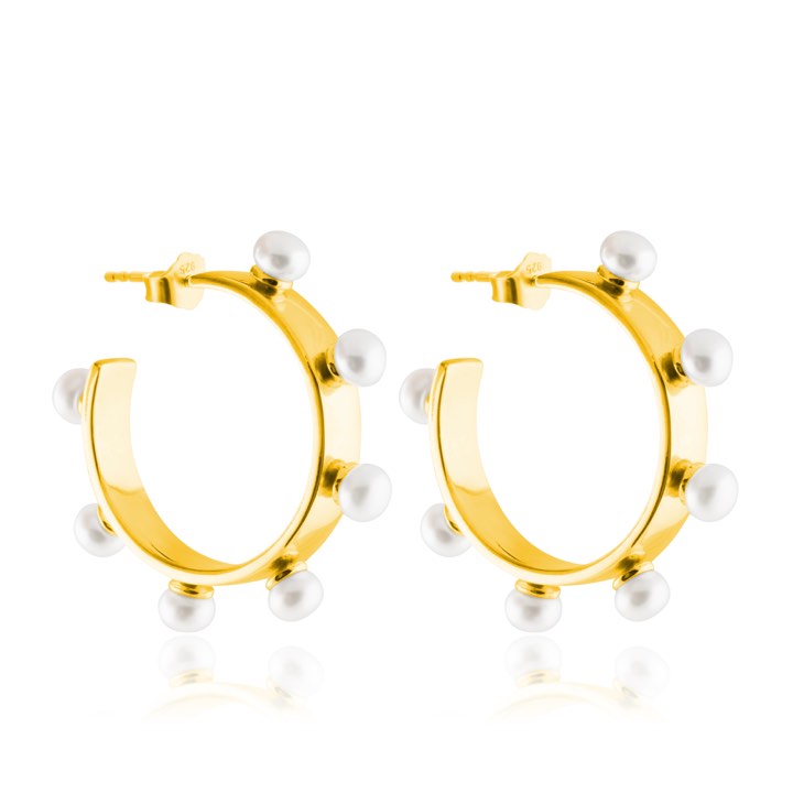 SOPHIE by SOPHIE Funky Pearl Hoops örhänge (guld)