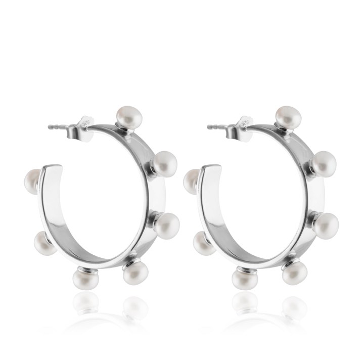 SOPHIE by SOPHIE Funky Pearl Hoops örhänge (silver)