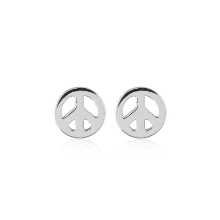 Peace Symbol Studs örhänge (silver) i gruppen Örhängen / Silverörhängen hos SCANDINAVIAN JEWELRY DESIGN (E2083RHS0-OS)