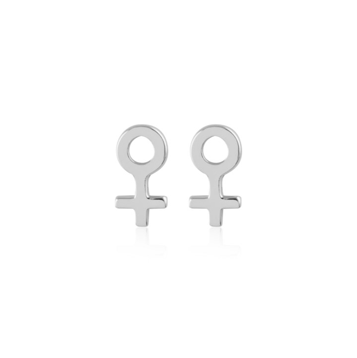 Woman Symbol Studs örhänge (silver) i gruppen Örhängen / Silverörhängen hos SCANDINAVIAN JEWELRY DESIGN (E2084RHS0-OS)