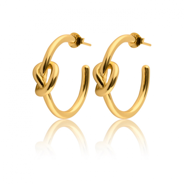 Knot Mini Hoops örhänge (guld) i gruppen Örhängen / Guldörhängen hos SCANDINAVIAN JEWELRY DESIGN (E2104GPS0-OS)