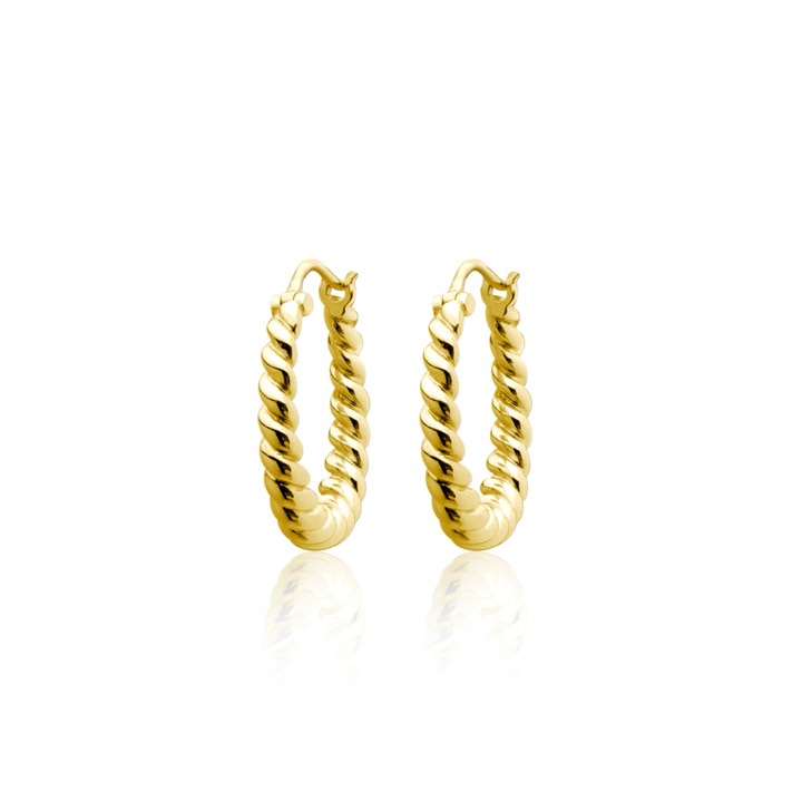 Twisted Mini Hoops örhänge (guld) i gruppen Örhängen / Guldörhängen hos SCANDINAVIAN JEWELRY DESIGN (E2112GPS0-OS)