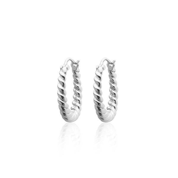 Twisted Mini Hoops örhänge (silver) i gruppen Örhängen / Silverörhängen hos SCANDINAVIAN JEWELRY DESIGN (E2112RHS0-OS)