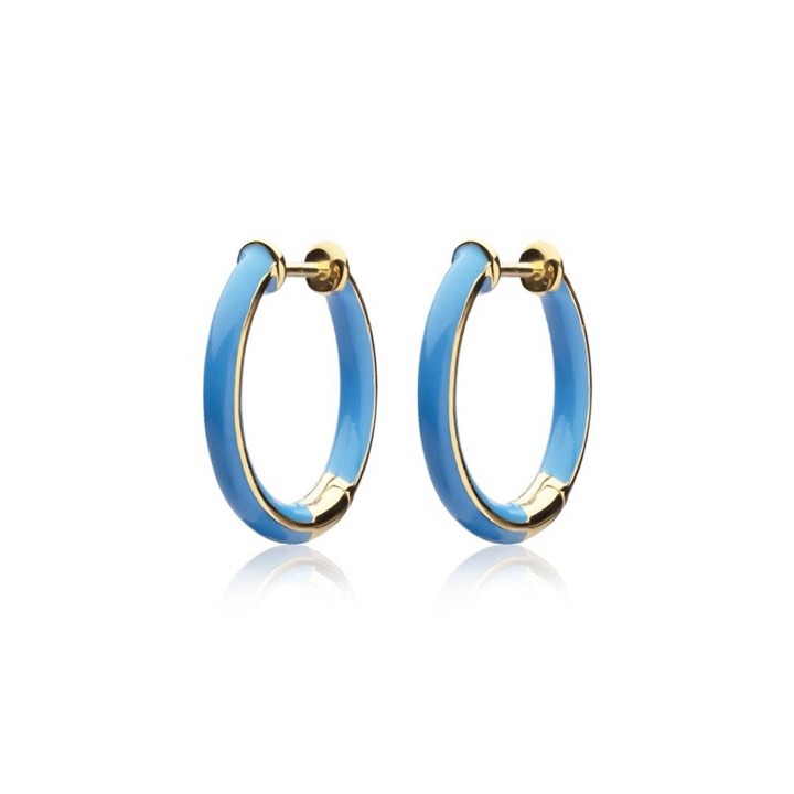 SOPHIE by SOPHIE Enamel thin hoops blue (gold)