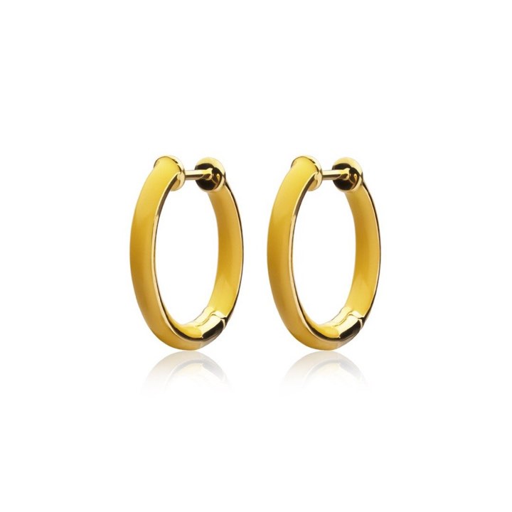 SOPHIE by SOPHIE Enamel thin hoops yellow (gold)
