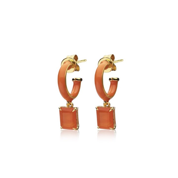 SOPHIE by SOPHIE Iris enamel hoops orange (gold)