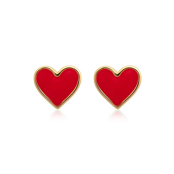 SOPHIE by SOPHIE Enamel heart studs Guld