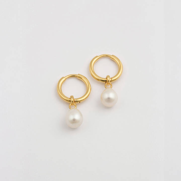 SYSTER P Treasure Pearl Hoops Gold