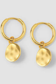 Minimalistica Hammered Earrings Gold i gruppen Örhängen / Guldörhängen hos SCANDINAVIAN JEWELRY DESIGN (EG1219)