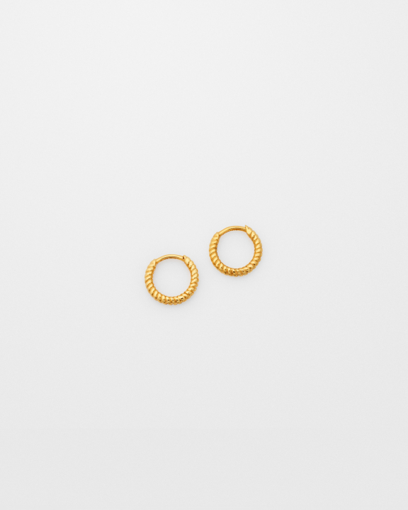 Beloved Twisted Small Hoops Gold i gruppen Örhängen / Guldörhängen hos SCANDINAVIAN JEWELRY DESIGN (EG1258)