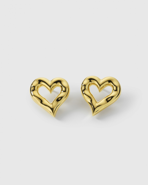 Puff Heart Örhängen Guld i gruppen Örhängen / Guldörhängen hos SCANDINAVIAN JEWELRY DESIGN (EG1299)