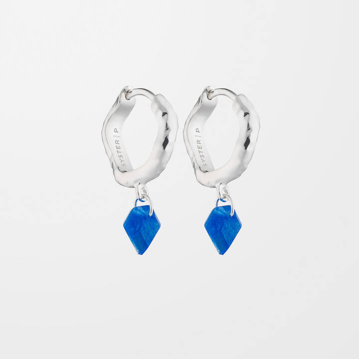 SYSTER P Diamona Blue Quartz Earrings Silver