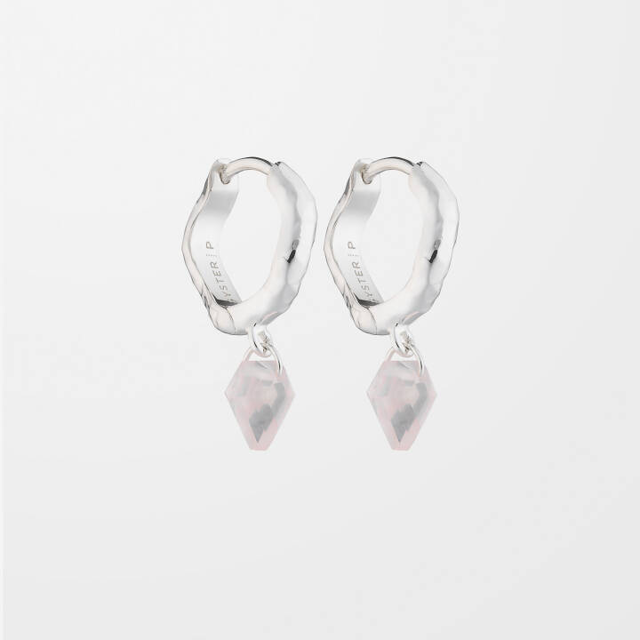 SYSTER P Diamona Rose Quartz Earrings Silver