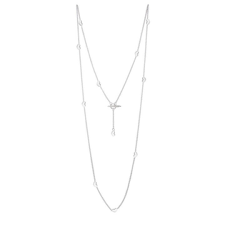 Loving heart medium long halsband silver