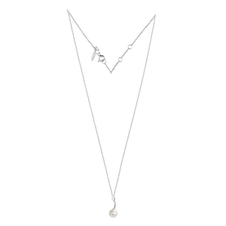 Le pearl single diamonds halsband silver