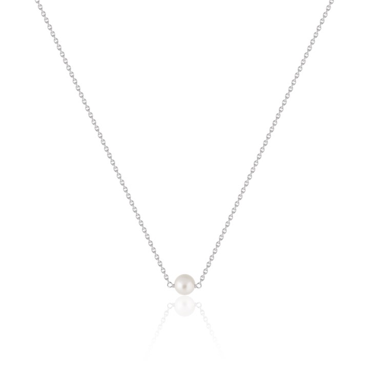 Pearl Halsband (silver) 40-45 cm i gruppen Halsband / Silverhalsband hos SCANDINAVIAN JEWELRY DESIGN (N1722RHPE-OS)
