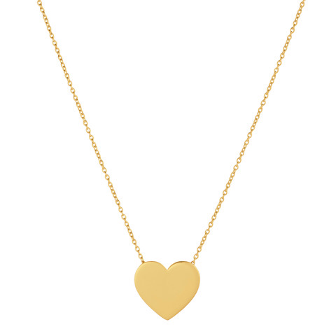 Heart Large Halsband (guld) 42 cm i gruppen Halsband / Guldhalsband hos SCANDINAVIAN JEWELRY DESIGN (N2103GPS0-OS)
