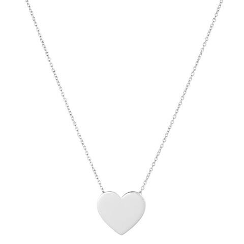 Heart Large Halsband (silver) 42 cm i gruppen Halsband / Silverhalsband hos SCANDINAVIAN JEWELRY DESIGN (N2103RHS0-OS)