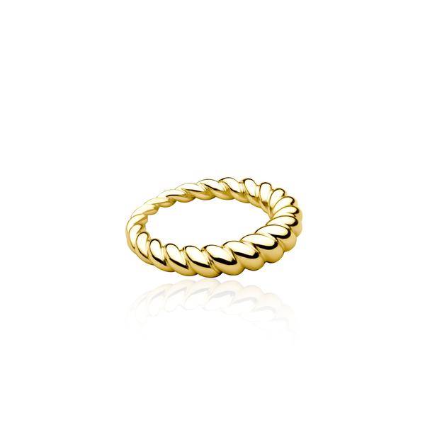 Twisted Ring (guld) i gruppen Ringar / Guldringar hos SCANDINAVIAN JEWELRY DESIGN (R2107GPS0)