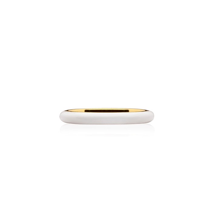 Enamel thin ring white (gold) i gruppen Ringar / Guldringar hos SCANDINAVIAN JEWELRY DESIGN (R2140GPEW)